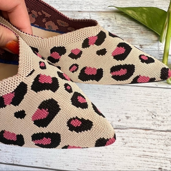 Jet' accompagne toujours Leopard Print Knit Women’s Slip on Flat Shoes Size 7.5 - Picture 12 of 14